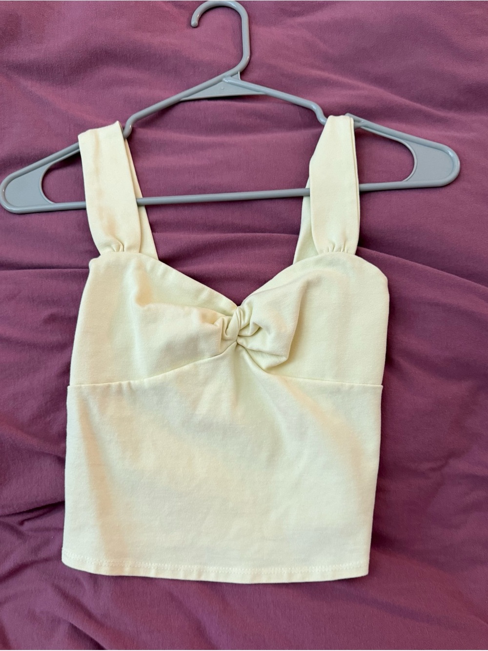 Altar'd State Cream Twist-Front Crop Top